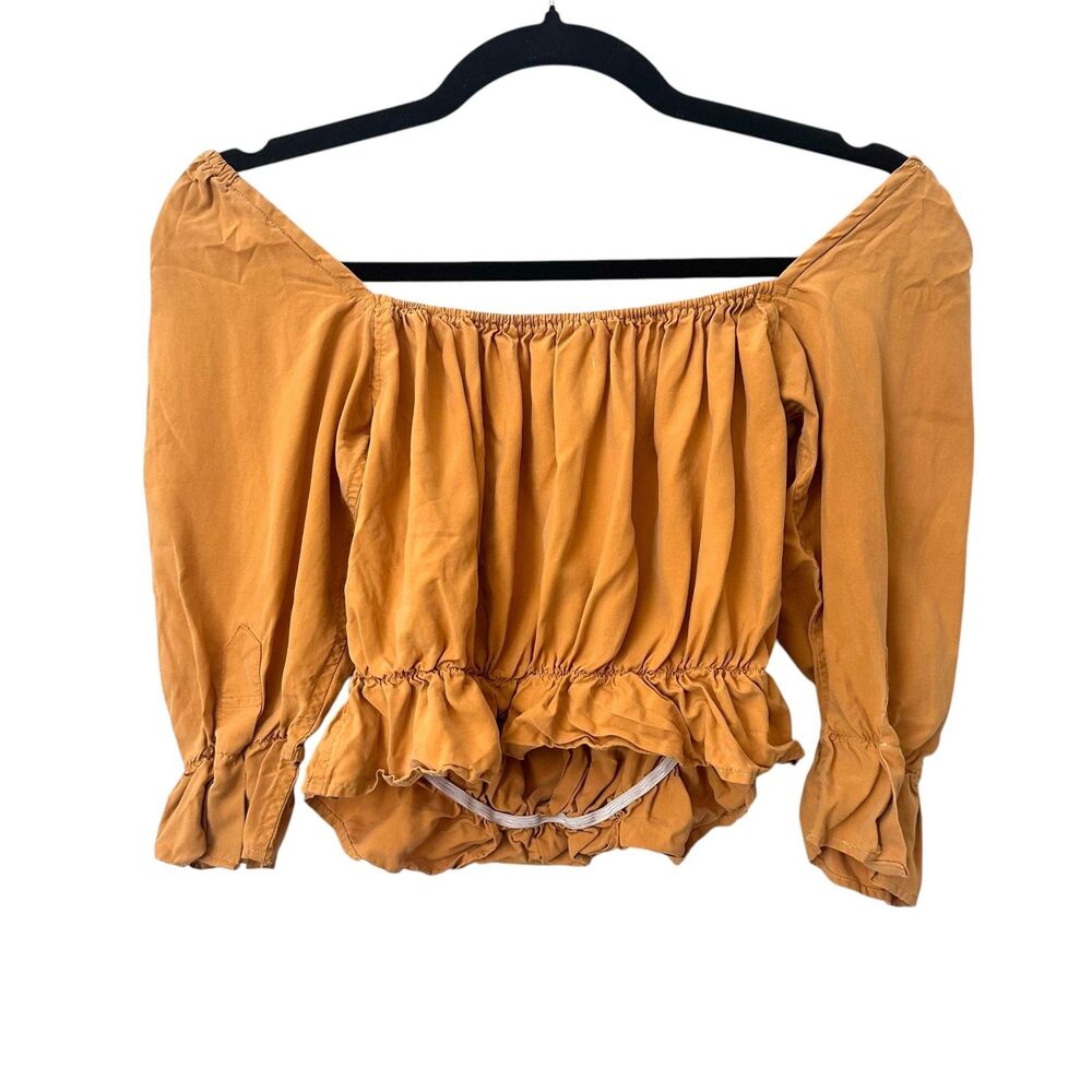 REFORMATION Off Shoulder Cropped‎ Ruffled Blouse Small - Picture 2 of 3